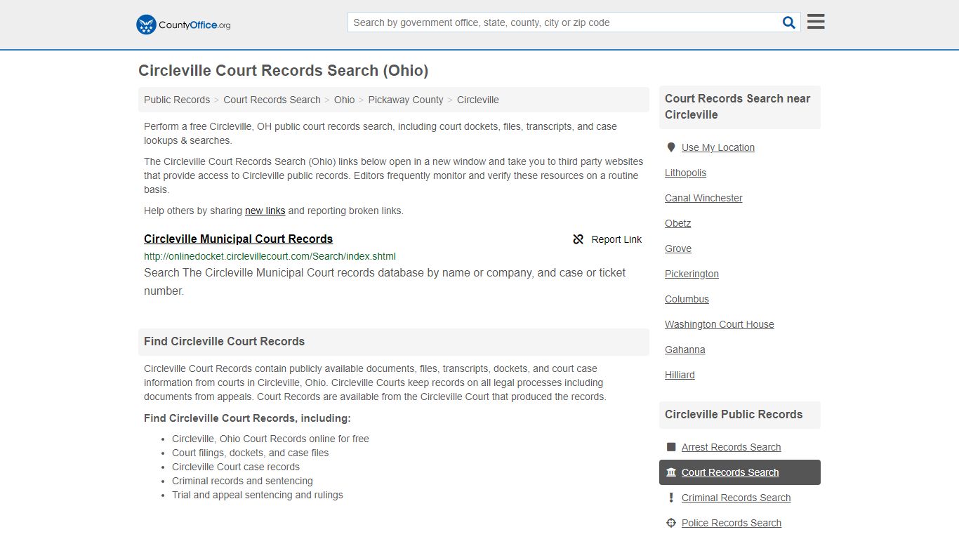 Court Records Search - Circleville, OH (Adoptions ...